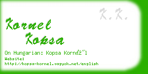 kornel kopsa business card